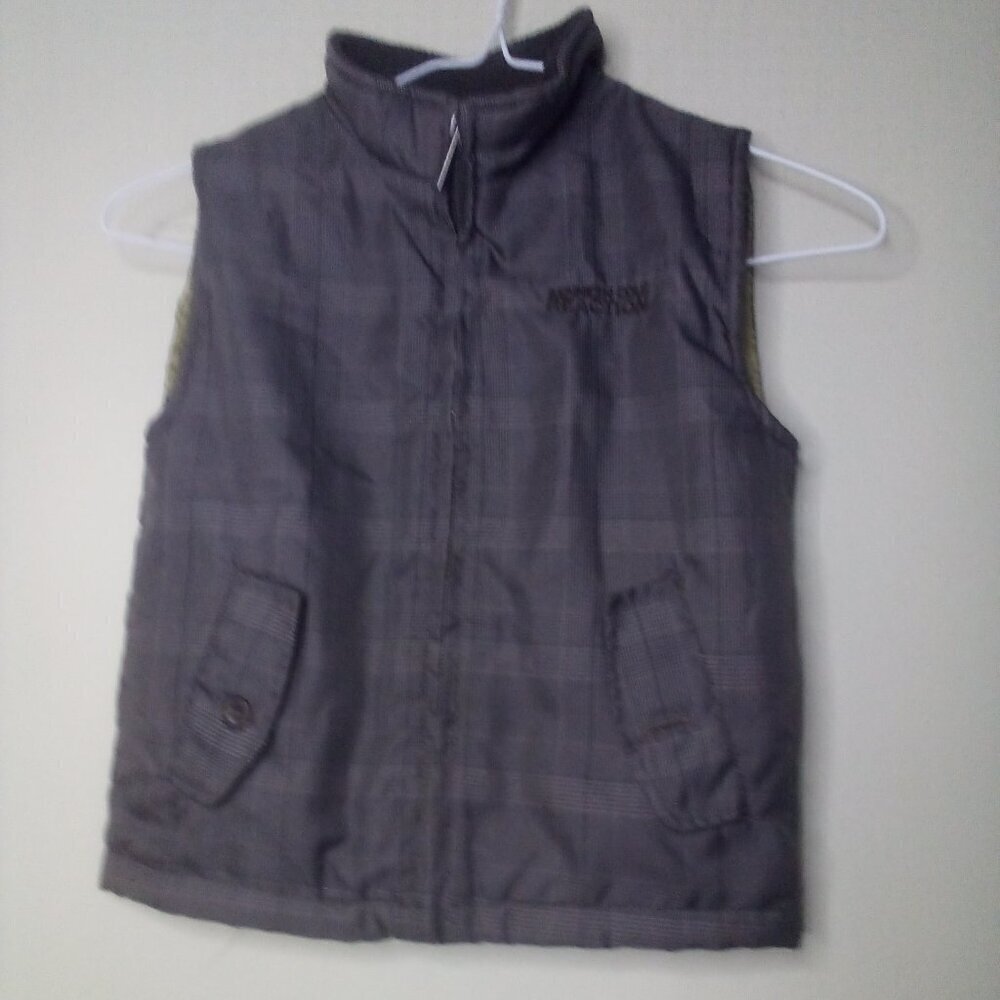 Kenneth Cole Reaction Puffer Vest Boys 3T Toddler Sleeveless Zip Pocket Brown